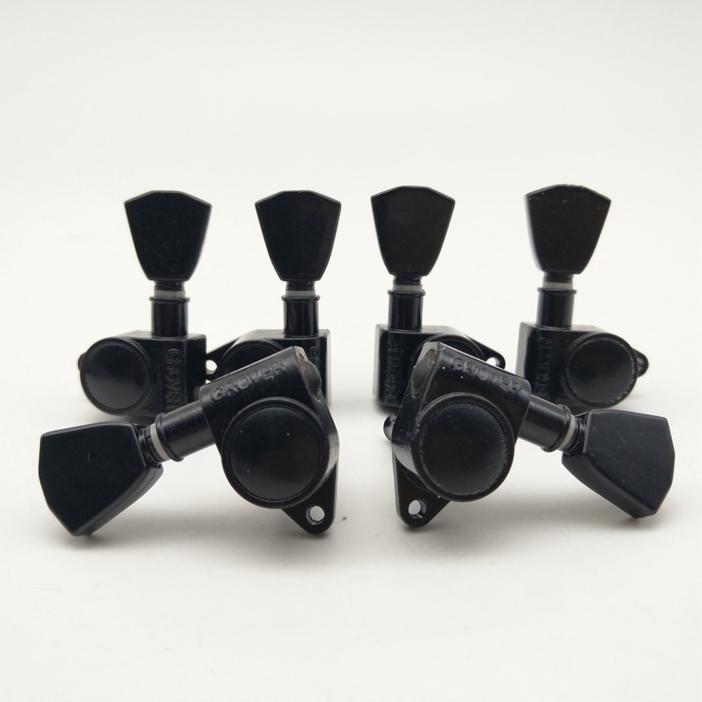 

Black Grover Guitar Machine Heads Tuners Guitar Tuning Pegs 3R+3L Made in Korea