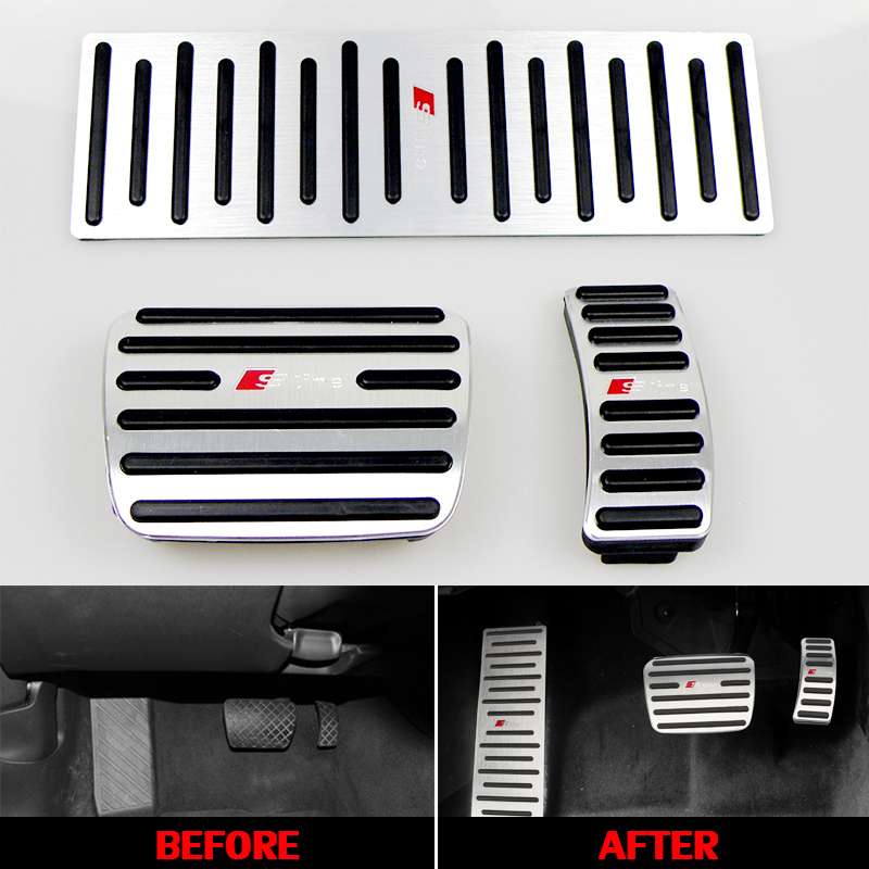 Non-Drilling SZSS-CAR Car New Aluminium Alloy Fuel Petrol Clutch Fuel Brake Braking Pad Foot Pedals Rest Plate Set For BMW X1 X3 X5 X6 2006-2017 Pedals With M Logo