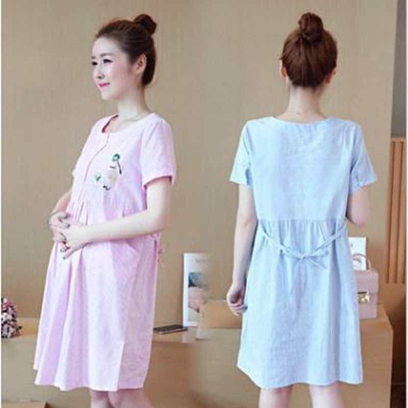 

2020 summer fashion maternity short sleeve top Maternity Skirt medium length, Black