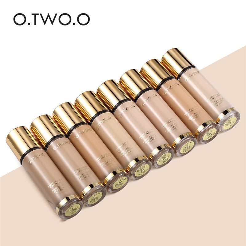 

O.TWO.O Full Coverage Makeup Liquid Foundation Concealer Whitening Moisturizer Oil Control Waterproof Liquid Foundation Hot, Mixed color