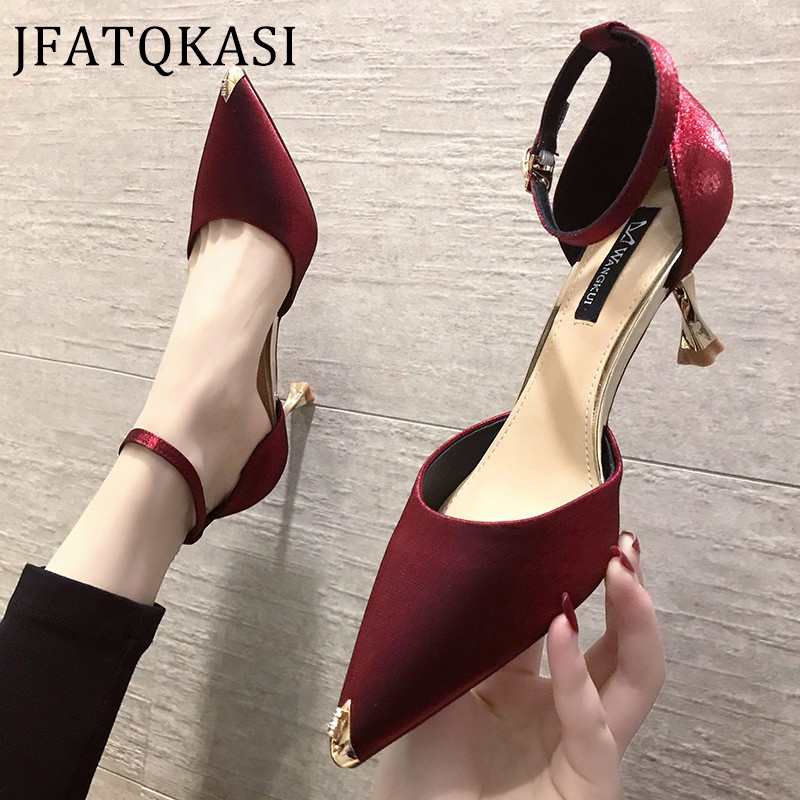 

Women High Heels Summer Single Shoes Heels Pointed Basic Ladies Pumps Fashion Woman Working Shoes Plus Size 2020 New Style, Blue shoes