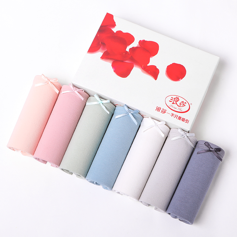

LANGSHA 7Pcs/lot Women Panties Women's Cotton Briefs Solid Everyday Panties Sexy Ladies Underwear Fashion Girls Lingerie L XL, 119