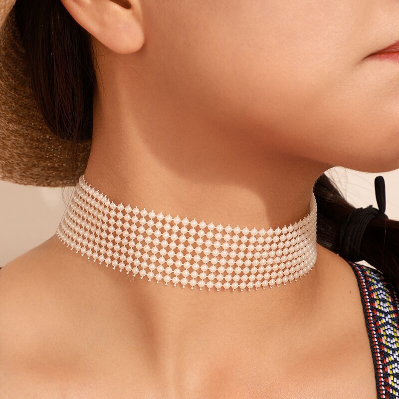 

2020 Elegant Choker Fashion Necklace for Women Round Pearl Necklace Trendy Jewelry Women Sexy Party Wear Chokers