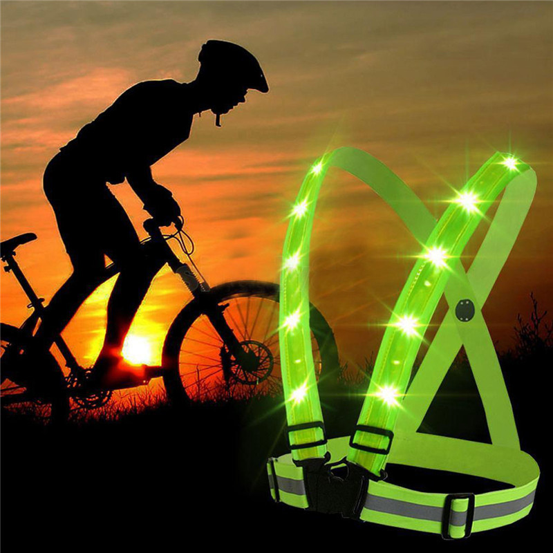 

Sport Night Running LED Lights Cycling Flashlight Roadway Safety Warning USB Charge Chest Lamp Strap Reflective Vest Safety Suit T191226