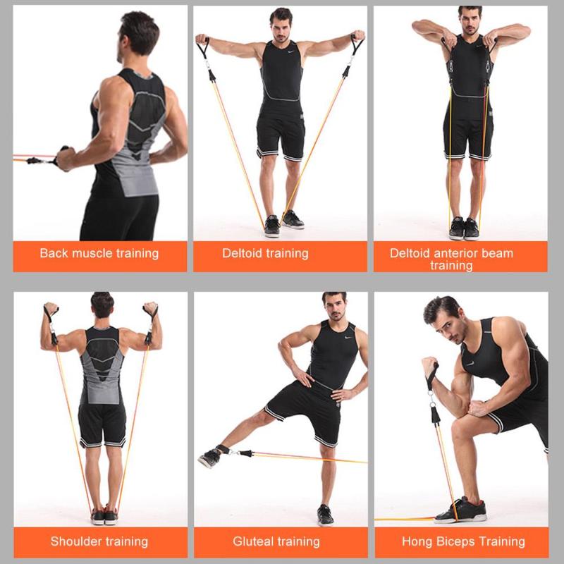 

Fitness Pull Rope 11pcs/ Set Pull Rope Latex Removable Puller TPE Muscle Training Equipment Stretch Arm Apparatus Tension Band
