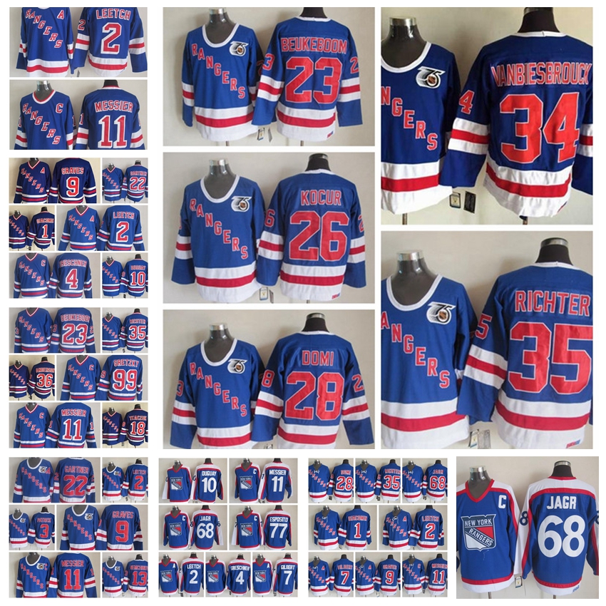 

Fashion Retro New York Rangers Jersey 22 Mike Gartner 9 Adam Graves 1 Eddie Giacomin 2 Brian Leetch Blue Mens Stitched Hockey Jerseys