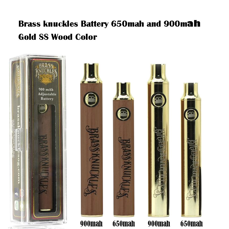 

Brass Knuckles Battery 650mAh or 900mAh with USB Charger Vape Pen Preheat VV Variable Voltage BK Battery For 510 Thick Oil Cartridge Tank