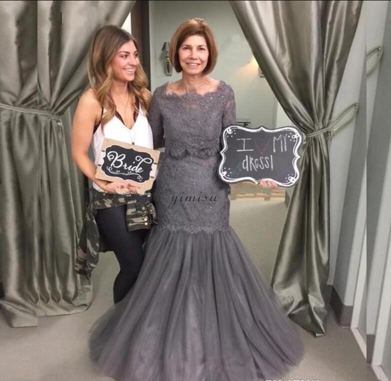 gray lace dress mother of the bride