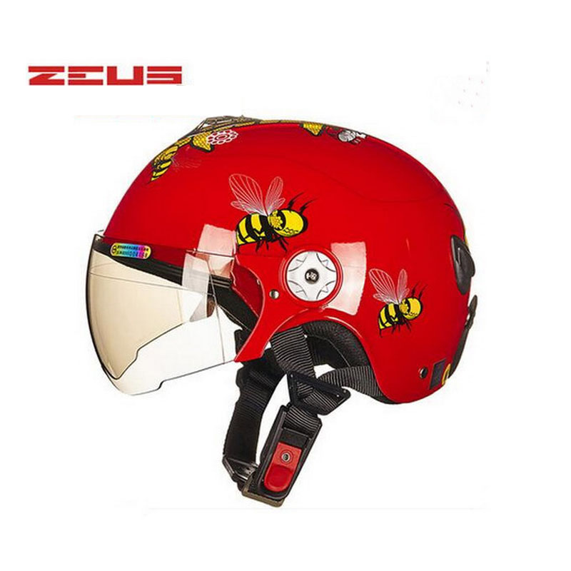 

summer red Boys girls children Kick scooter motorcycle ZEUS helmet with bee bear ,MOTO electric bicycle capacete for child kids, Blue bee