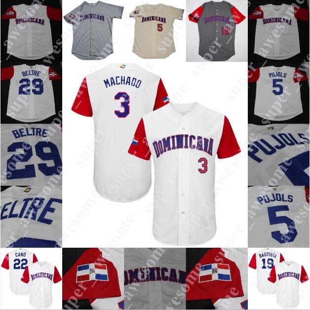 

Dominican Baseball Jersey Carlos Santana Pedro Guerrero Carlos Gomez Ervin Santana Miguel Andujar Jose Ramirez Starling Marte Rafael Furcal, Youth white