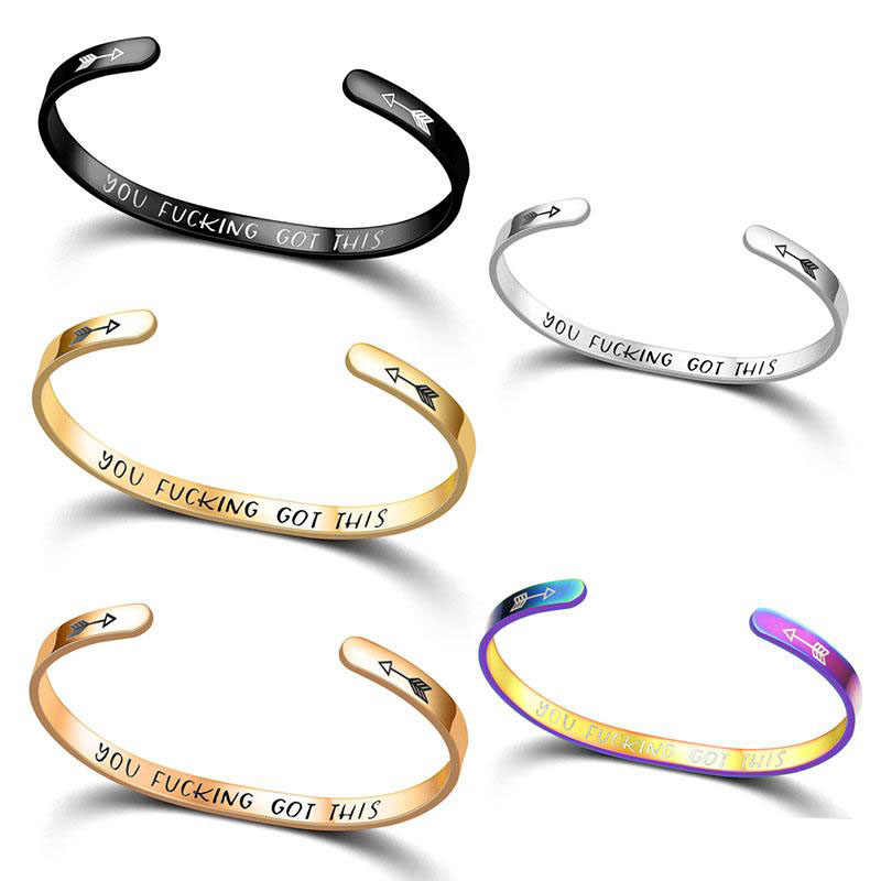 

Fashion Bracelets for Women Men Girls Inspirational Gift Cuff Bangle Friendship Bracelet Personalized Jewelry 5 Styles