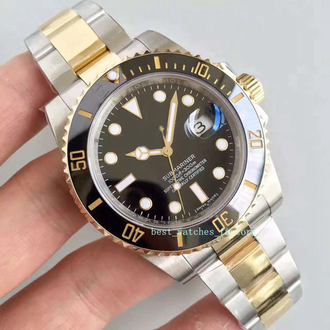 

Top luxury N V7 best Swiss cal.2813 ETA automatic chain movement black dial 116613 16613 permanent gold steel crystal sports watch Christmas, Slivery;brown