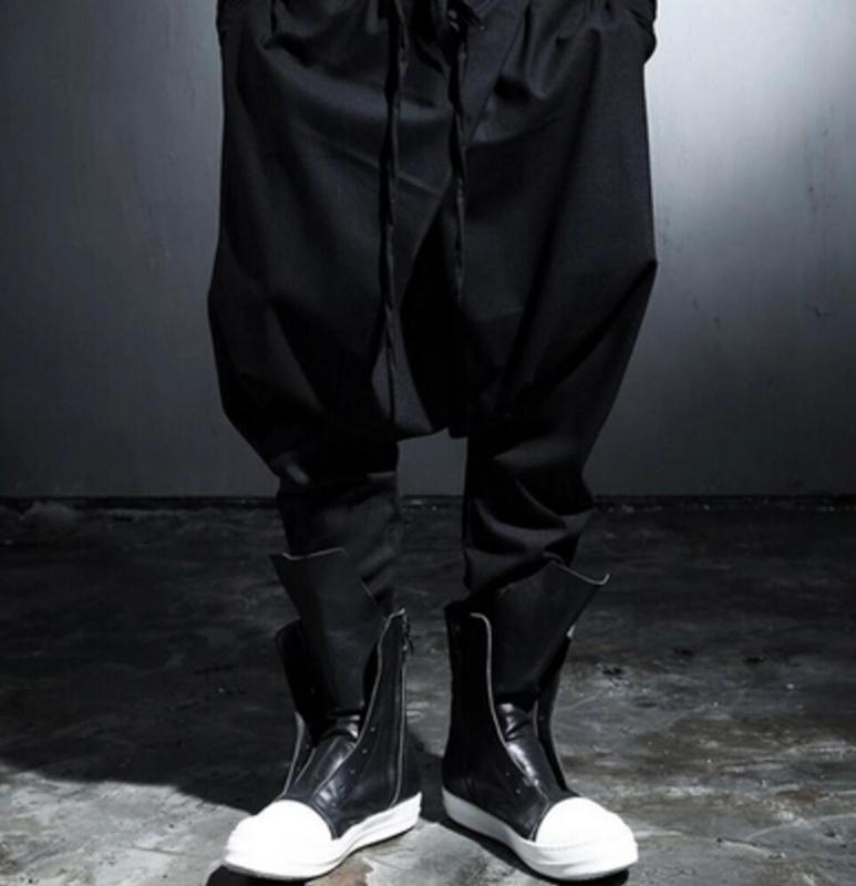 

27-46 2019 Men's clothing GD Hair Stylist fashion street Lower crotch casual harem pants plus size stage singer costumes, Black