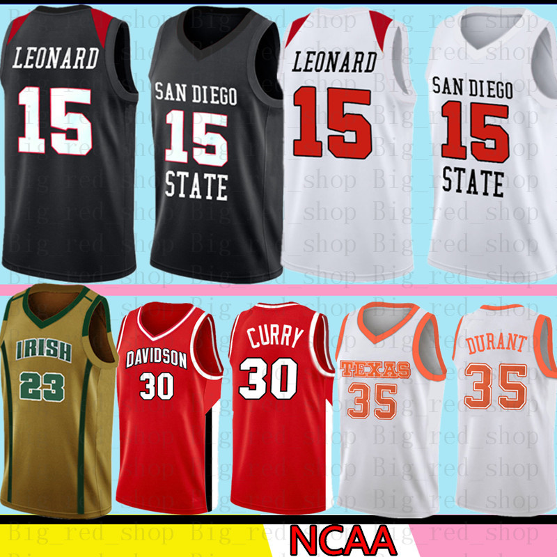 

San Diego State Aztecs College Kawhi 15 Leonard Jersey NCAA 30 Curry 35 Durant 23 James LeBron Basketball Jerseys