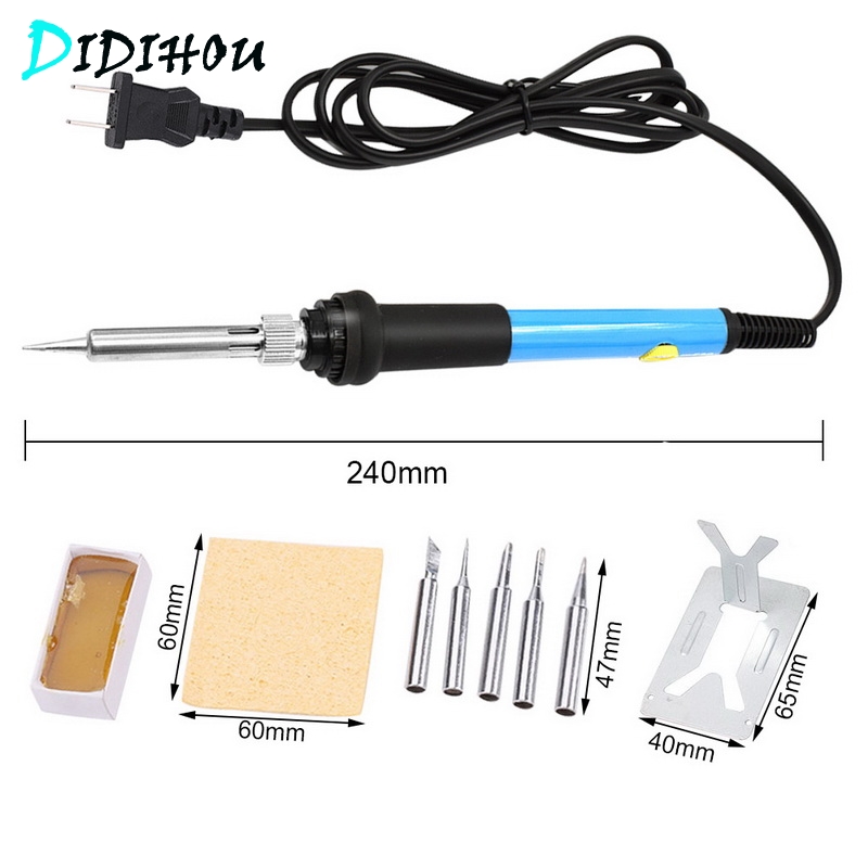 

EU/US/UK 60W Electric Soldering Iron Kit Adjustable Temperature Solder Welding Rework Repair Tools with Tips Rosin Atand Sponge