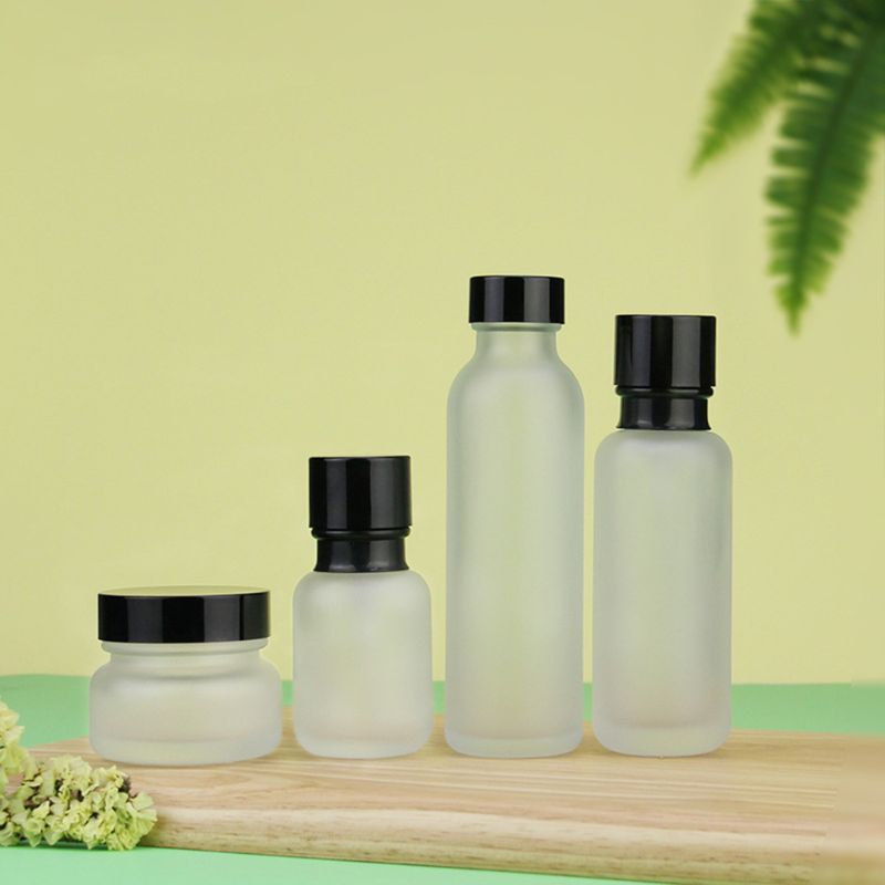 

20/30/50g Cream Jar 50/120/150ml Empty Essence Lotion Toner Dispenser Refillable Cosmetic Container Glass Bottle for Travel