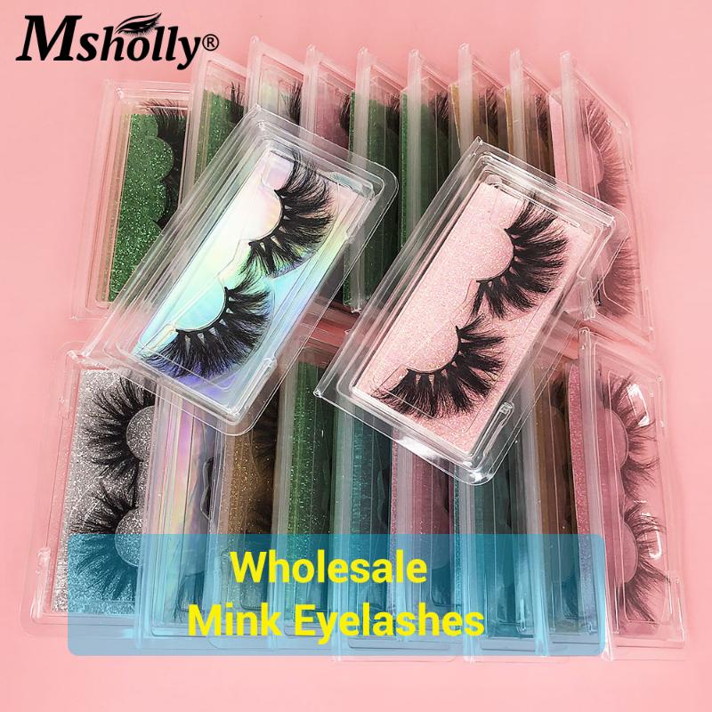 

Msholly Beauty 20 Pairs Mink Eyelashes Make up Soft 3D 25mm Lashes Bulk Luxury False Lashes Wholesale Dramatic Long Mink