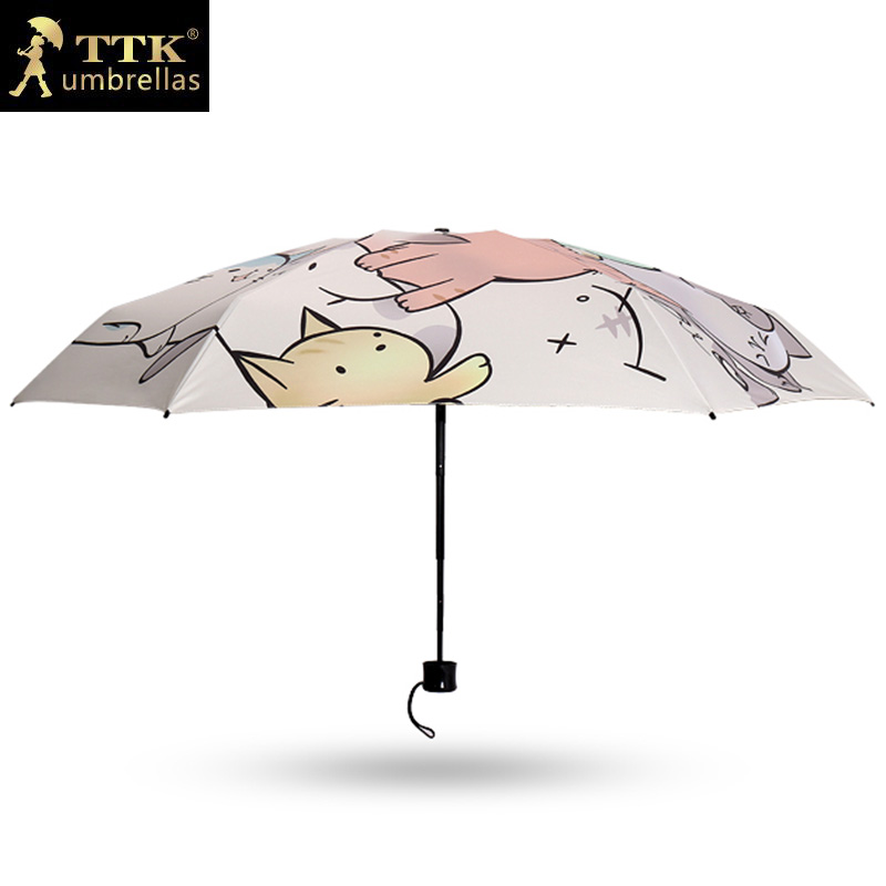 Mumusuki Paraguas de Lluvia Plegable de Tres Pliegues autom/ático de Moda port/átil Exterior