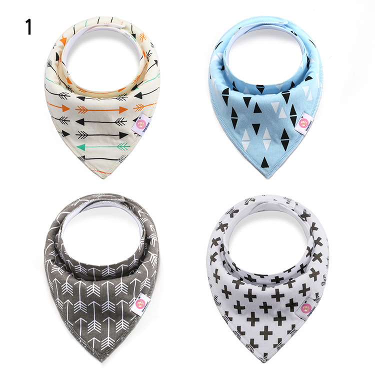 Adjustable 100% Organic Cotton 4 pack Absorbent baby bandana drool Baby Bibs Cotton Kids Cotton-image-567121133