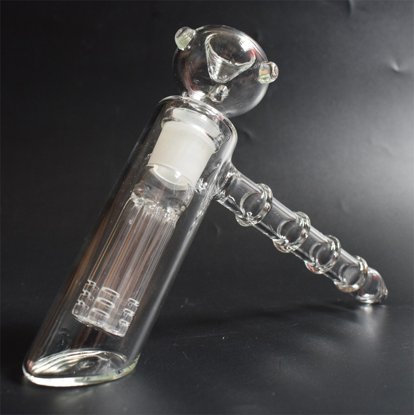 

New glass hammer 6 Arm perc glass percolator bubbler water pipe matrix tobacco pipe bong showerhead perc two functions