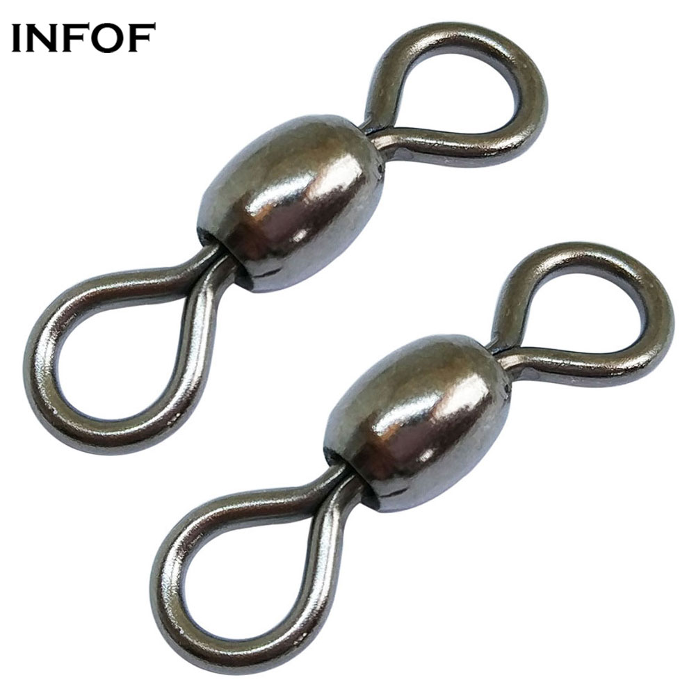 INFOF Brand 500pcs/lot F3001 Fishing Swivel Crane Swivels Stainless Steel Fishing Connector Saltwater Terminal Tackle-image-413355732