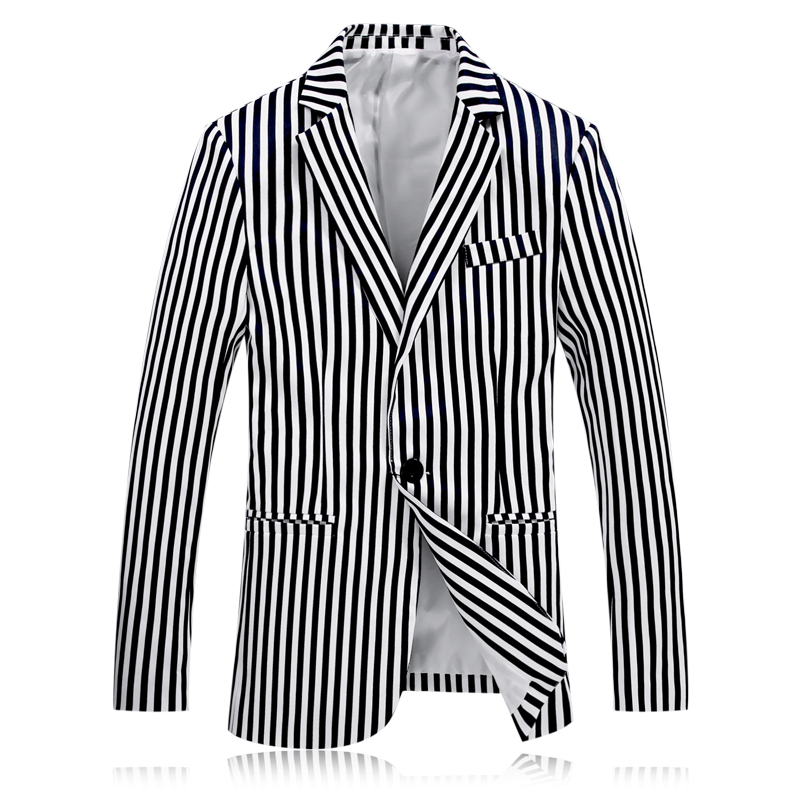 

Casual Suits for Men Stripe High Quality Large Size Personality Suit Slim Fit Blazer Male Business Dress Brand Fashion Gent Life, As picture