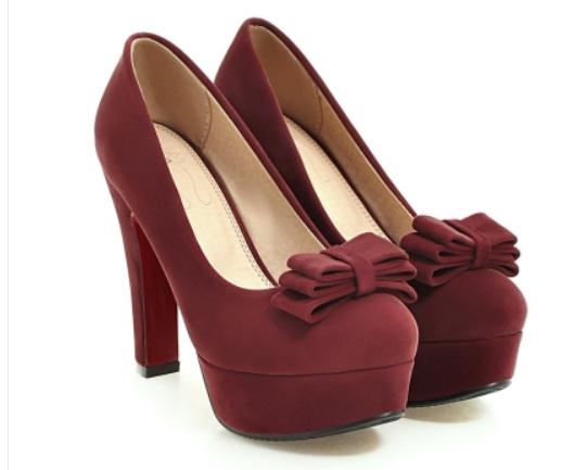 

2019 Women's shoes in Spring and Autumn with New style High heel Coarse heel round head waterproof table bowknot Suede@5032, Black