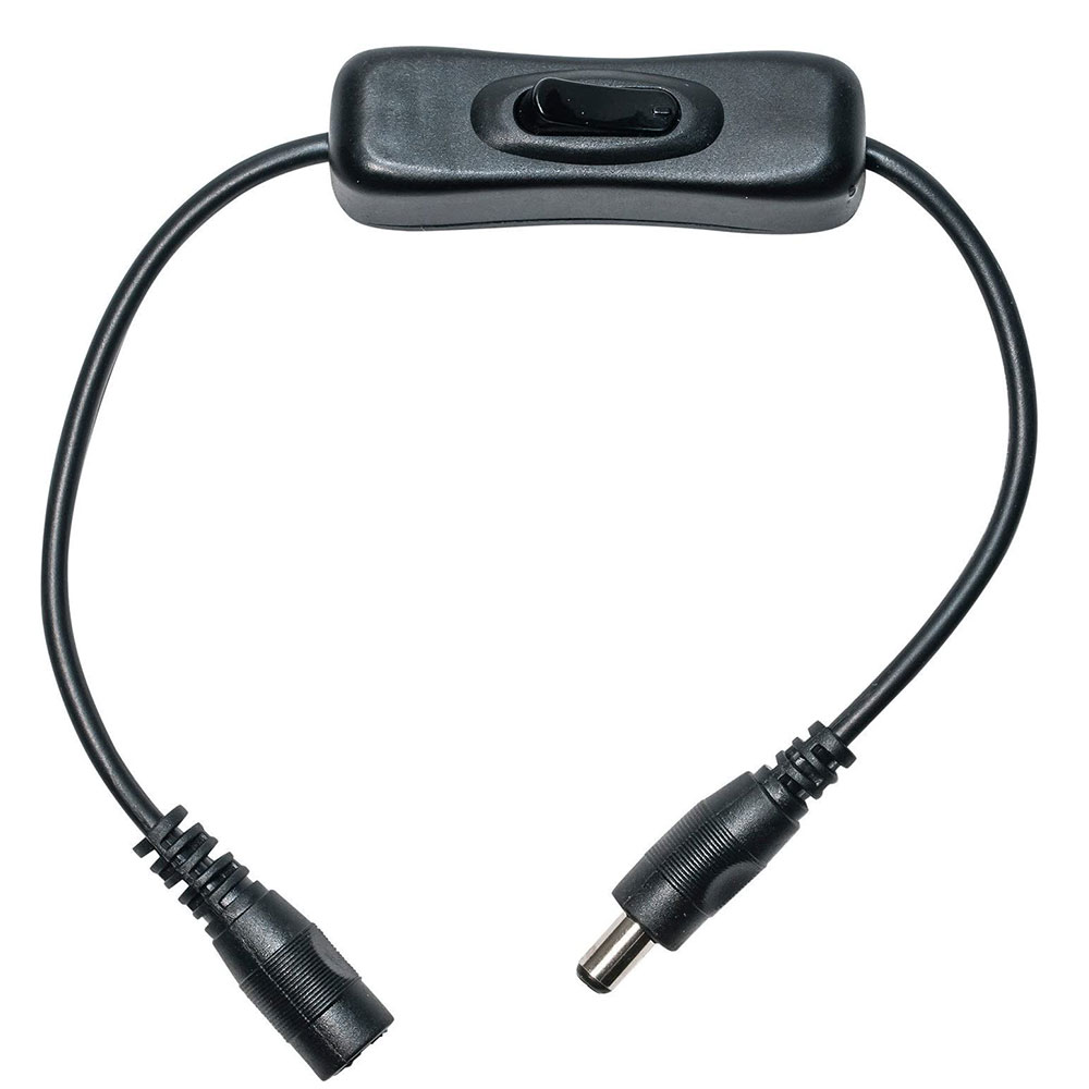 

2pcs DC 12V Inline Switch, DC Jack 5.5 x 2.1 mm Male to Female Connector Manual LED Strip Light On Off Switch Cable Rocker Switch