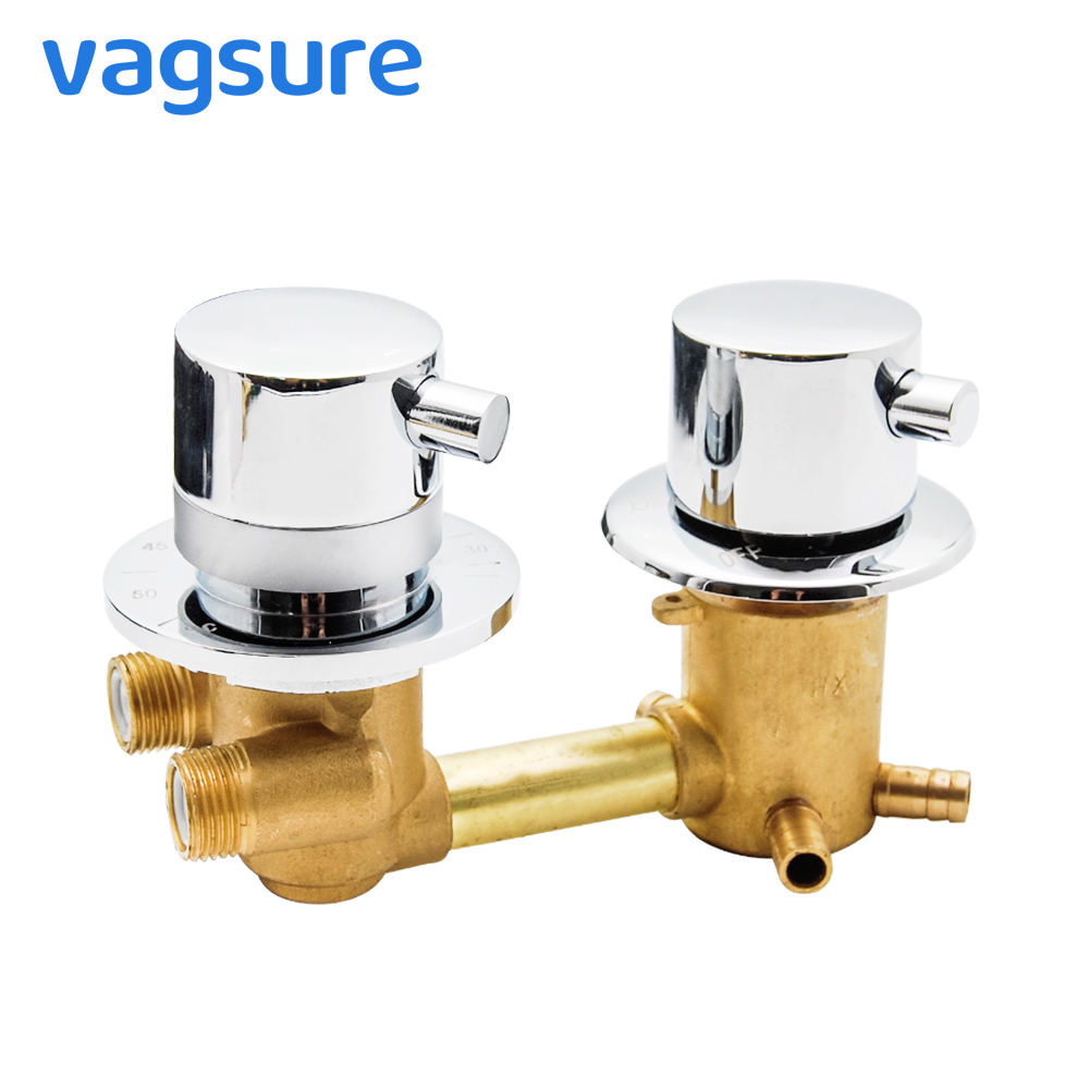 Thermostatic Shower Faucets 2/3/4 Ways Outlet 10/12.5cm Intubation Brass Mixing Valve Tap Temperature Control Mixer Bathroom-image-469471053