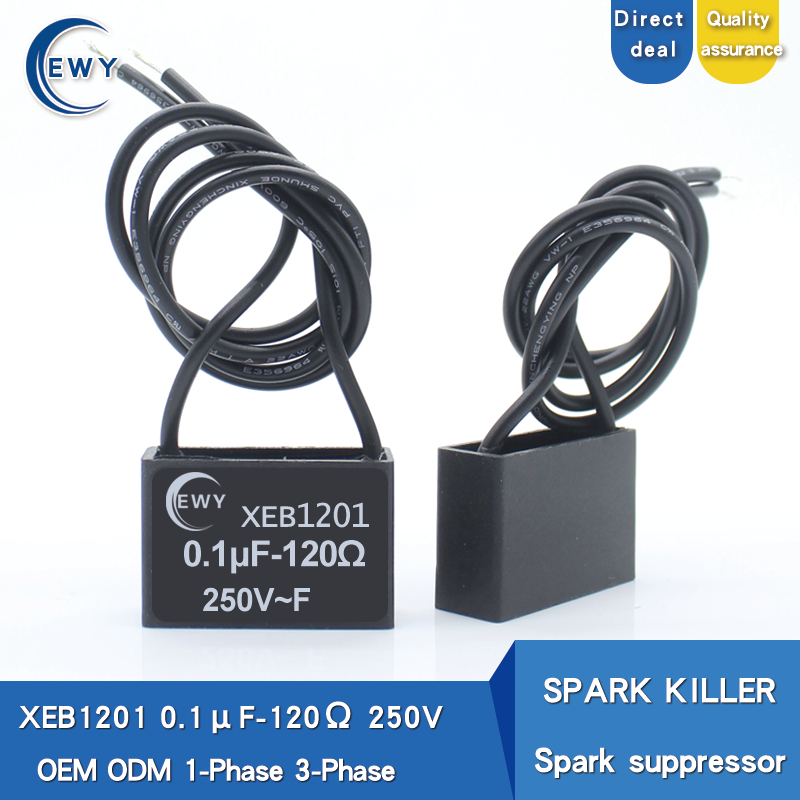 

SPARK KILLER XEB1201 single phase spark quencher 0.1uF 120R 250V Spark suppressor absorption of back electromotive surge voltage spot goods