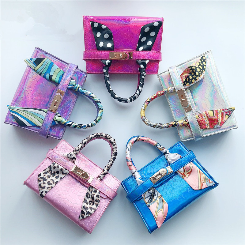 

Hot Sale Kids Cute Handbags Kids Silk Scarf Tote Baby Girls Mini Princess Purses Cross-body Bags Children Candy Coin Bags Birthday Gifts, Black