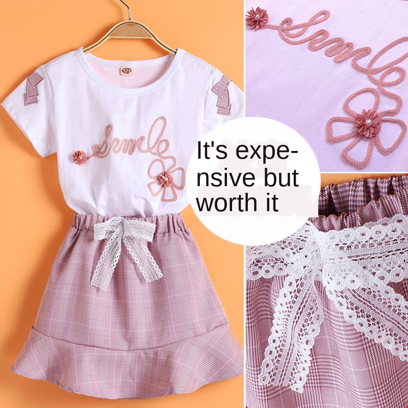 

Kids Summer Girls Dresses 2020 New Fashion Set Girls 10 To 12 Years 5 Little 7 Children's Two-piece Suit, Gray