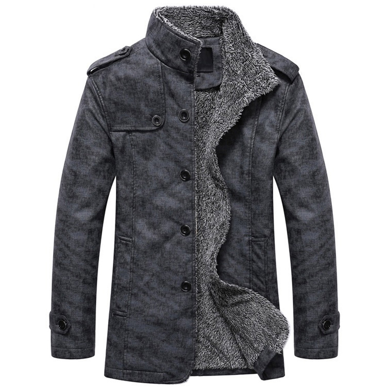 

Men's Winter Jacket Men PU Leather Motorcycle Warm Jackets Plus velvet Windbreaker Male Casual Long Coat Men Park male, Dark grey