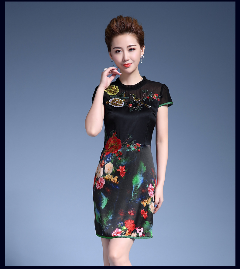 Summer new heavy silk dress-image-505489729