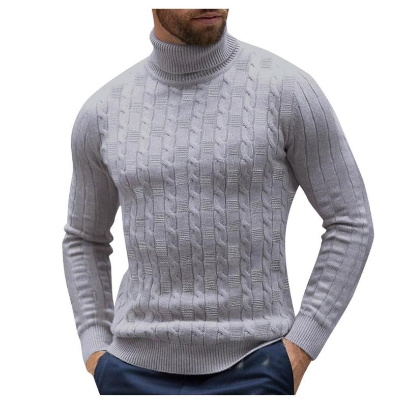 

Mens Sweater Winter Warm Knitted Raglan High Neck Turtleneck Pullover Soild Sweater Jumper Long Sleeve Elastic Tops Fashion 2019, Black