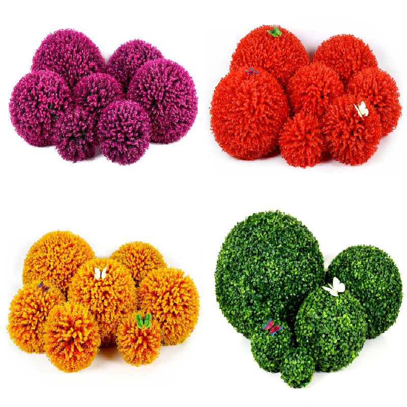 

(10/18/30/38cm)diverse colors Decorative Artificial Grass Ball Plastic Leaf Effect Hanging Green Grass Ball Decor Artificial DIY Flower Ball, Style 3