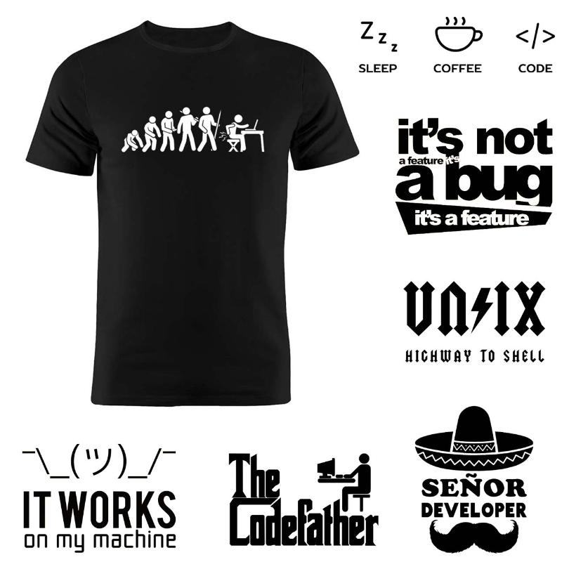 

Men's T Shirt 100% Cotton Coder Evolution Developer Programmer Computer Science Software Engineer Geek Funny Gift Tee, 4y0200-black