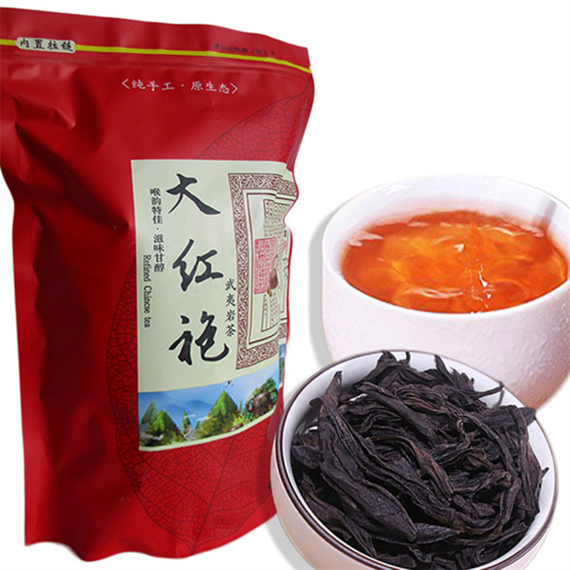 

250g Chinese Organic Black Tea Dahongpao Big Red Robe oolong Tea New Cooked Tae Green Food Sealing strip packaging Preference