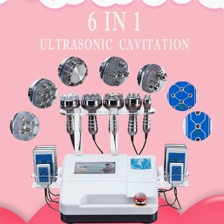 

6 In 1 New 40K Ultrasonic liposuction Cavitation Slimming Machine Tripolar Sixpolar Bipolar Vacuum RF machine DHL