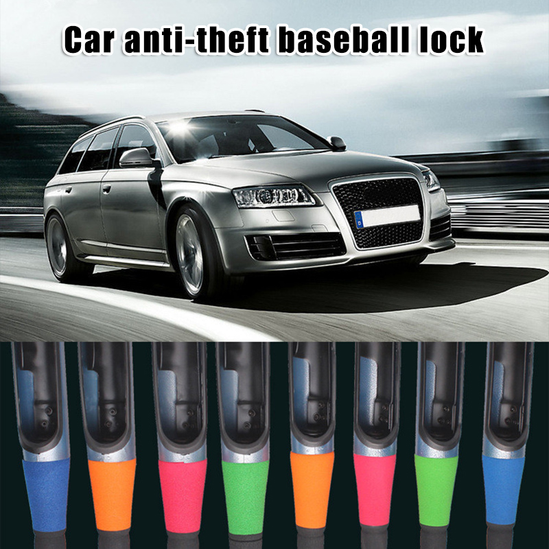 Anti Theft Steering Wheel Lock Baseball Bat Type Security Device Universal For Car Suv With 2 Keys Orange