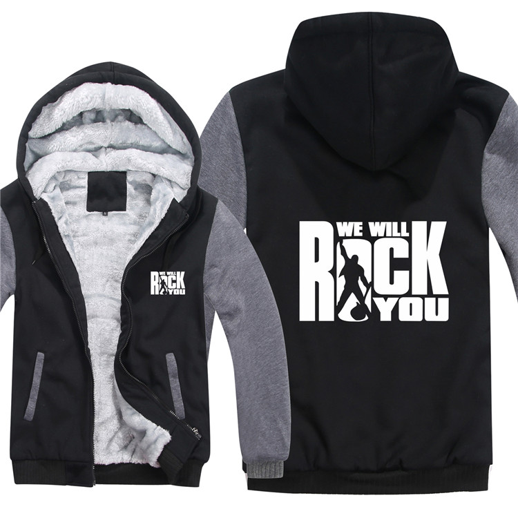 queen band zip up hoodie