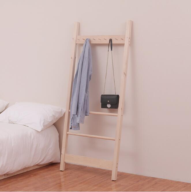 Simple coat hanger Bedroom Furniture multifunctional floor solid wood hangers household wooden rack bag racks hat bracket-image-498373969