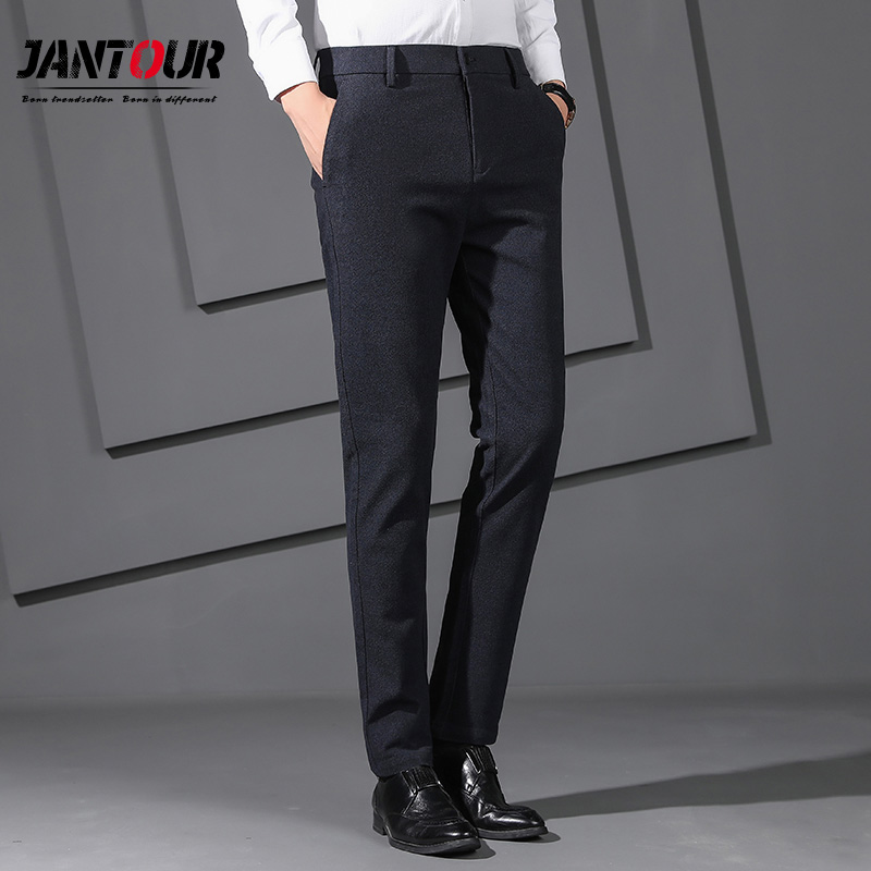 

2020 New Spring autumn Classic Casual Pants Men Straight Fit Male Trousers Zipper High Quality Mens Business Brand Clothing, Black
