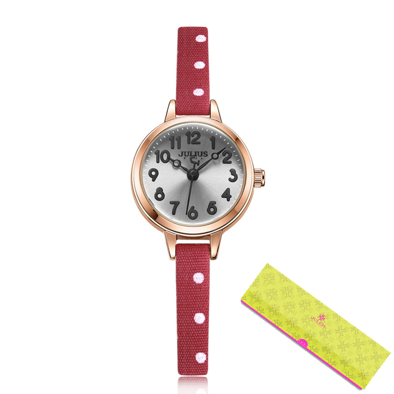 

cwp 2021 JULIUS Small Watch Girl Gift Arabic Number Japan Quartz Children Kids Watches Ultra Slim Cartoon Leather Montre JA-1022, Khaki