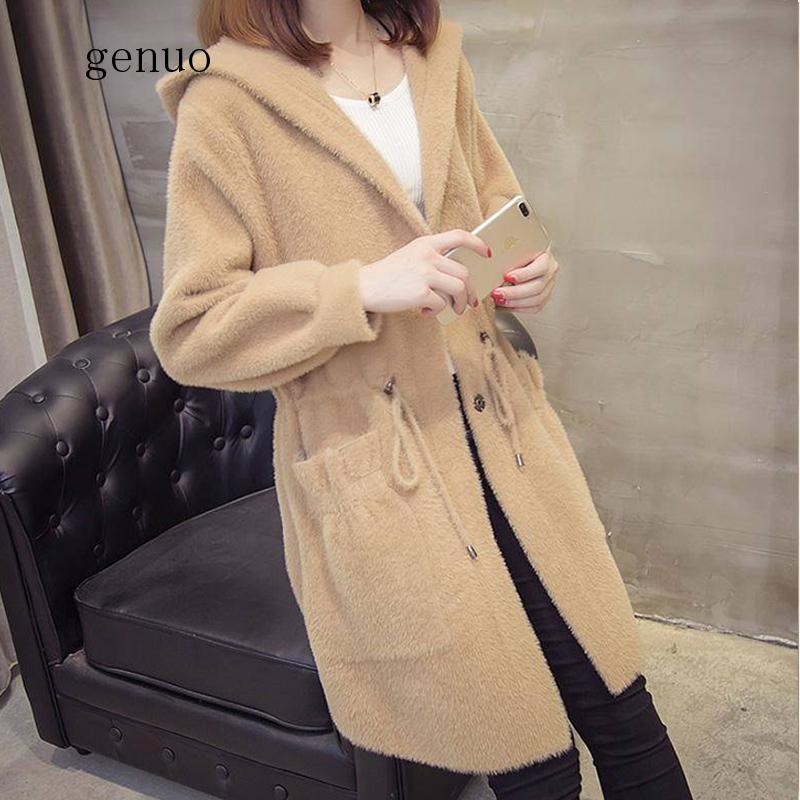 

Faux Fur Coat Women 2020 Fashion Hoodies Furry Thick Warm Long Faux Jacket Loose Winter Coat Women Casaco Feminino, Red