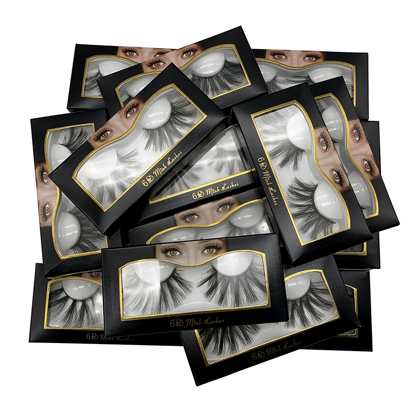

6D false eyelashes 25mm imitation mink hair eyelashes Private label Wholesale Naturally Thick Lengthen