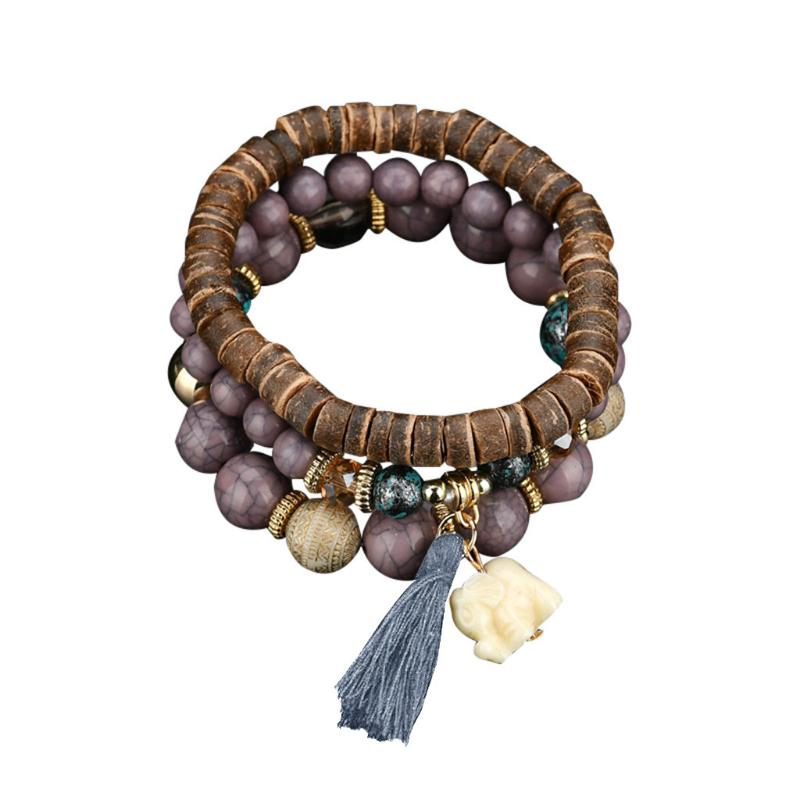 

OTOKY 2020 New Jewelry Beads Women Men Crystal Charm Bracelets Multilayer Natural Stone Bangles Candy Color