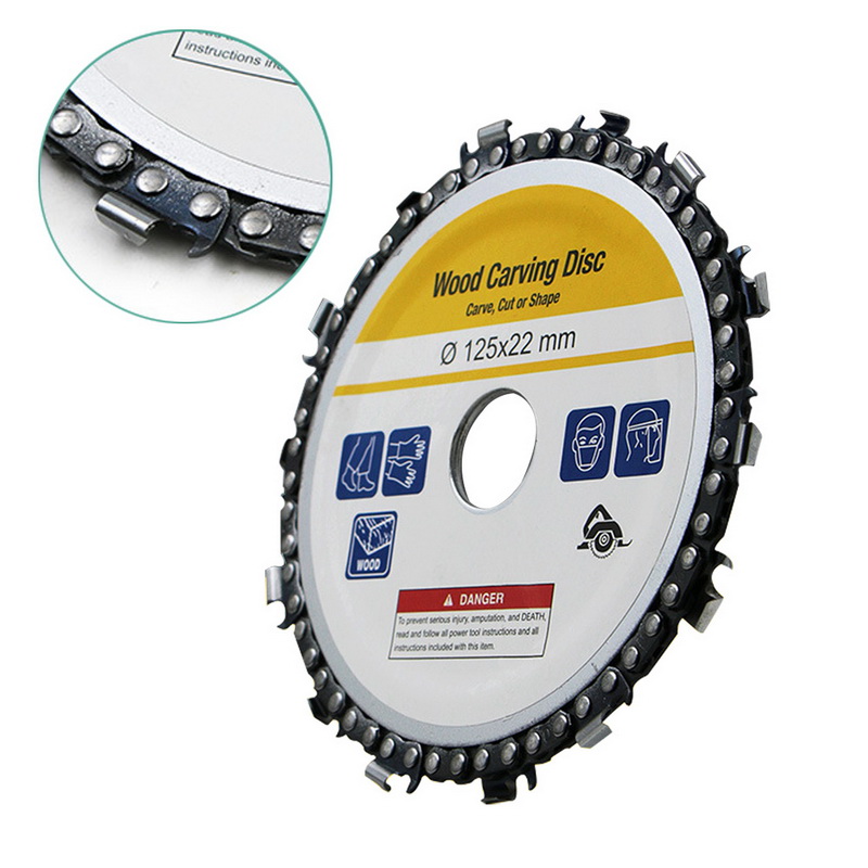

5 Inch Wood Carving Disc Woodworking Chain Grinder Chain Saws Cut Chainsaw Disc Plate Tool for Angle Grinders Cut Carve Shape
