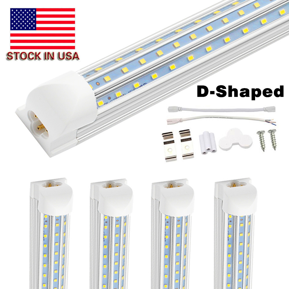 

V-Shaped 2ft 4ft 5ft 6ft 8ft 120W Cooler Door Led Tubes T8 Integrated Led Tubes Double Sides Led Lights fixture Stock In USA