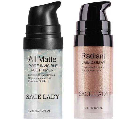 

Face Makeup Set Highlighter Cream Matte Foundation Primer Illuminator Liquid Glow Make Up Kit Shimmer Base Cosmetic, Color
